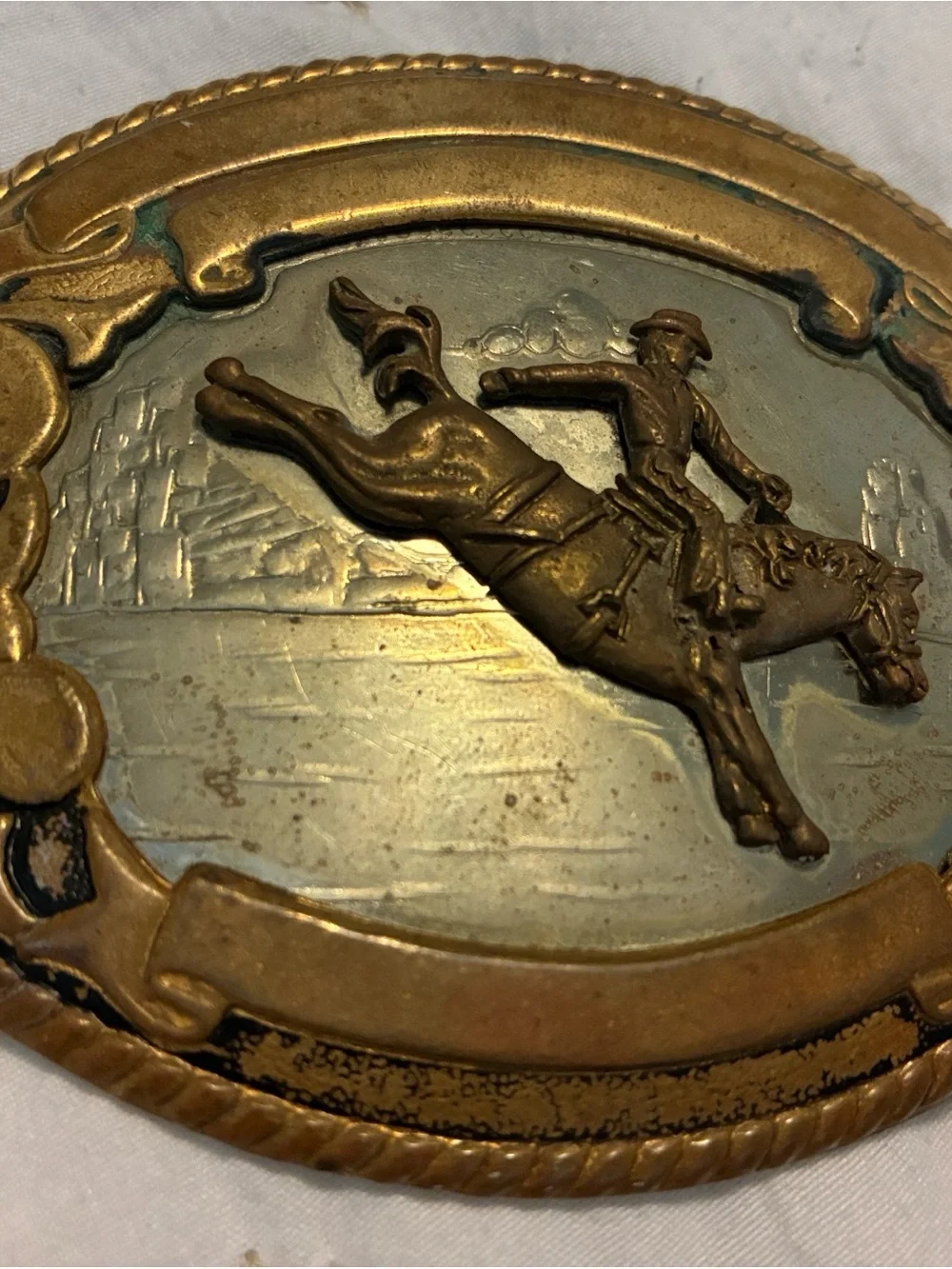 Tony Lama Vintage Western Cowboy Horse Rider Belt Buckle German silver